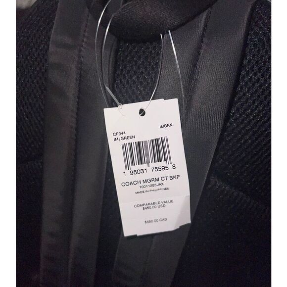 ?NWT! Coach Monogram Court Backpack Green Msrp:$450.00 main image 4